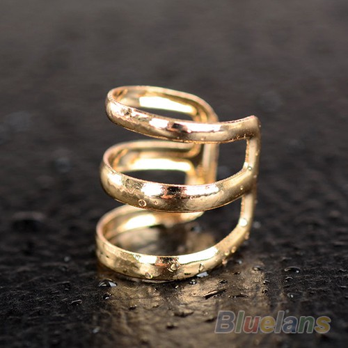 1 Pc Cincin Klip Telinga Model 3 Ring Adjustable Untuk Wanita