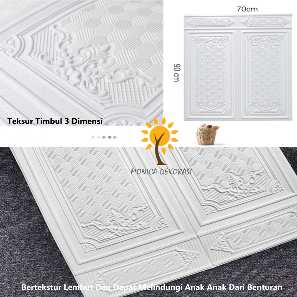 1 Wallpaper Dinding 3D Pola Pagar 70 x 90 CM Dekorasi Dinding Kamar Bagus-1