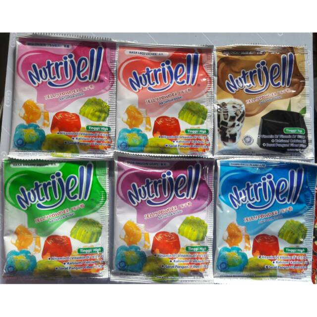 

Nutrijell Rasa Stroberi/Leci/cincau/melon/anggur/plain. 15g 1sachet Rp 4 .500