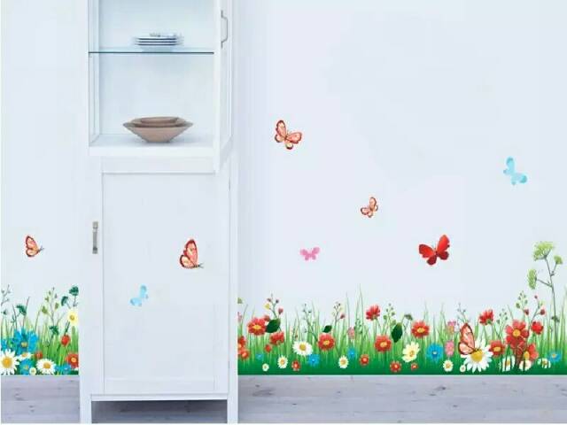 RELIZA WALLSTICKER RUMPUT BUNGA FLOWER GREEN GRASS AY7186 STIKER DINDING WALL STICKER