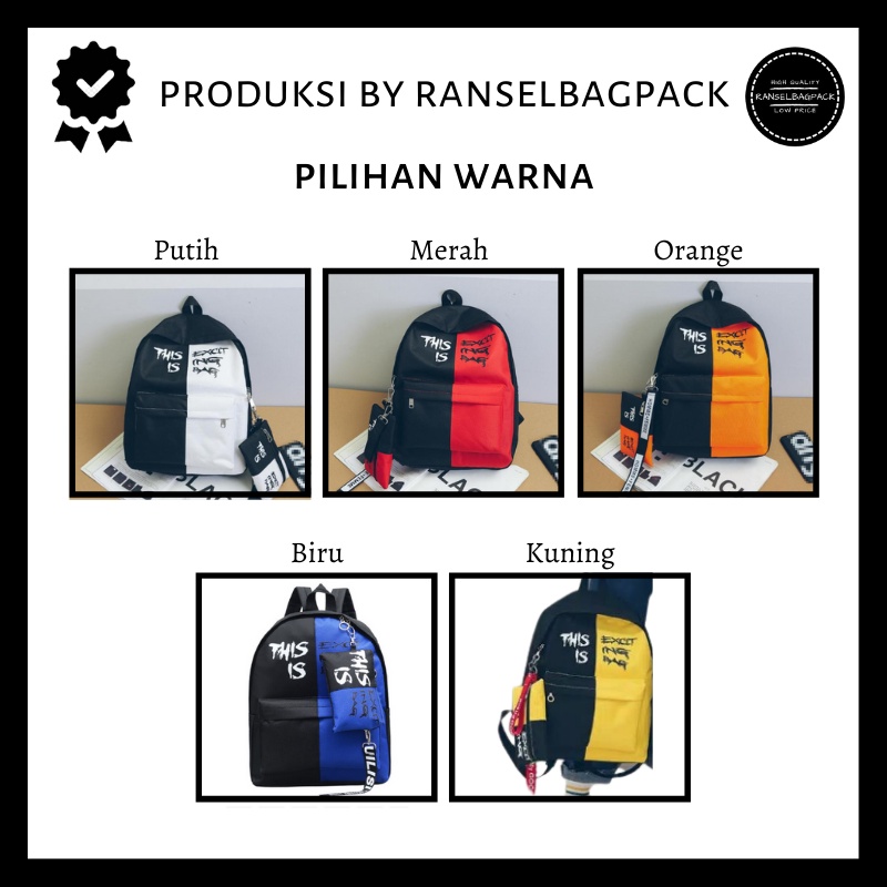 Tas Ransel Wanita - Tas Sekolah Kuliah Kerja Traveling Backpack Punggung Bahu Model Korea Fashion Terbaru Murah Kekinian Kualitas Premium Import Lokal Original Stylish  Remaja Dewasa Unisex  Perempuan Cewek