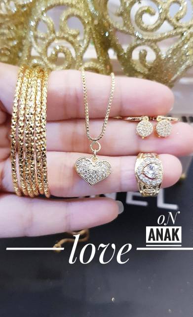 Xuping set pehiasan anak lapis emas 18k 2634j