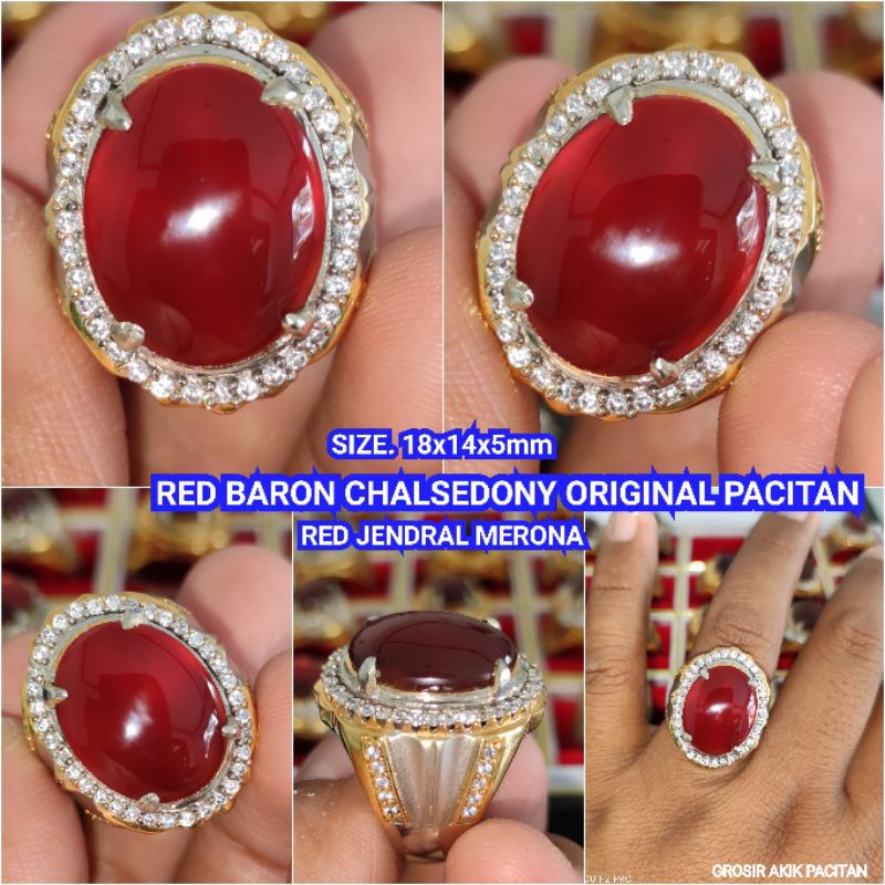 RED BARON CHALSEDONY ORIGINAL PACITAN RED JENDRAL MERAH PEKAT