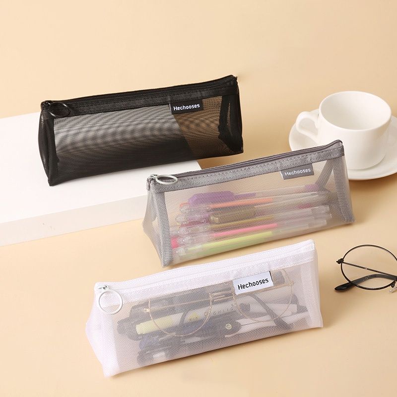 

Tempat Pensil Bentuk Segitiga Bahan Mesh Transparan kapasitas Besar