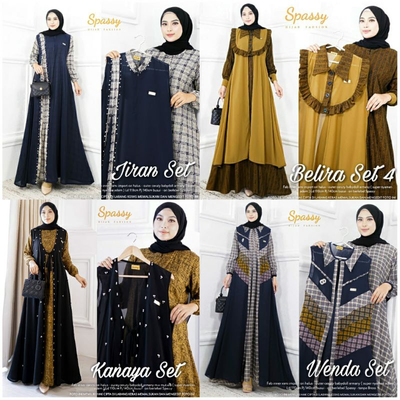 11.3 Kanaya / Wenda / jiran / Belira /Balqis Set 11 ori SPASSY Inner plus Outer Busui Salur Brokat C