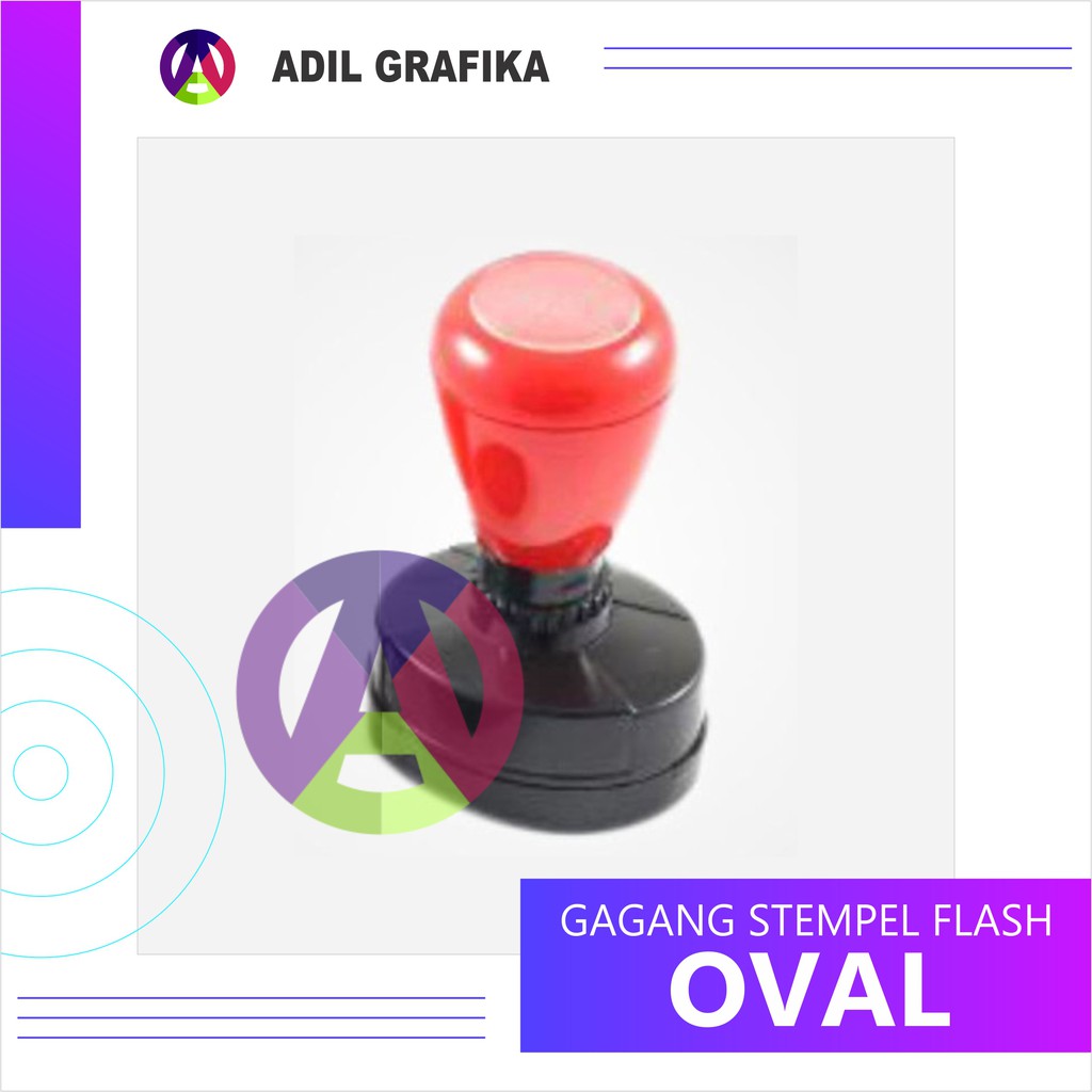 Gagang Stempel Flash Oval