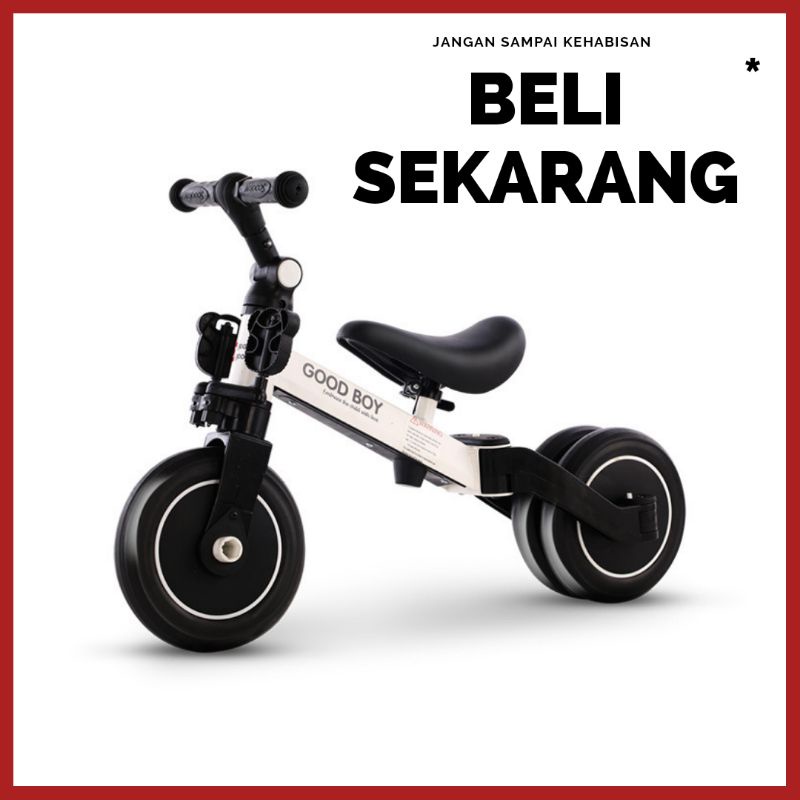 Sepeda Anak Roda Tiga Tricycle ORIGINAL Box Bahan Baja Good Boy Happy Baby