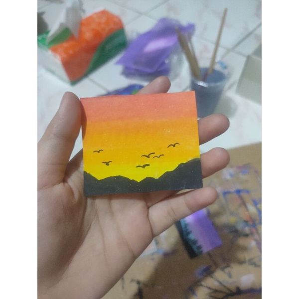 

Pembatas Buku Pemandangan Lukis Bookmark Handmade Hiasan Lukis Mini