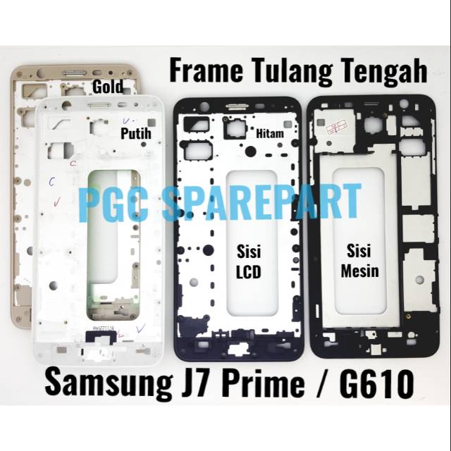 Original Frame Tulang Tengah Samsung J7 Prime / G610 / G610F - Bezzel Bejel Bezel Tempat Dudukan LCD