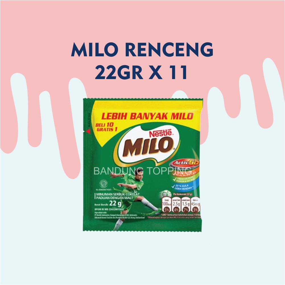 

Nestle Milo sachet renceng 22gr x 11