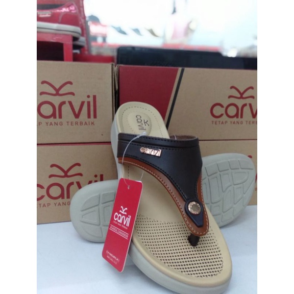 Carvil sendal wedges casual wanita CAROLINE-01 L