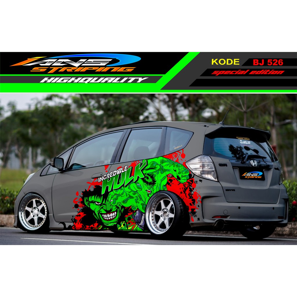 STICKER MOBIL JAZZ BRIO AVANZA AGYA YARIS / STICKER MOBIL HULK / STICKER VARIASI MOBIL HULK