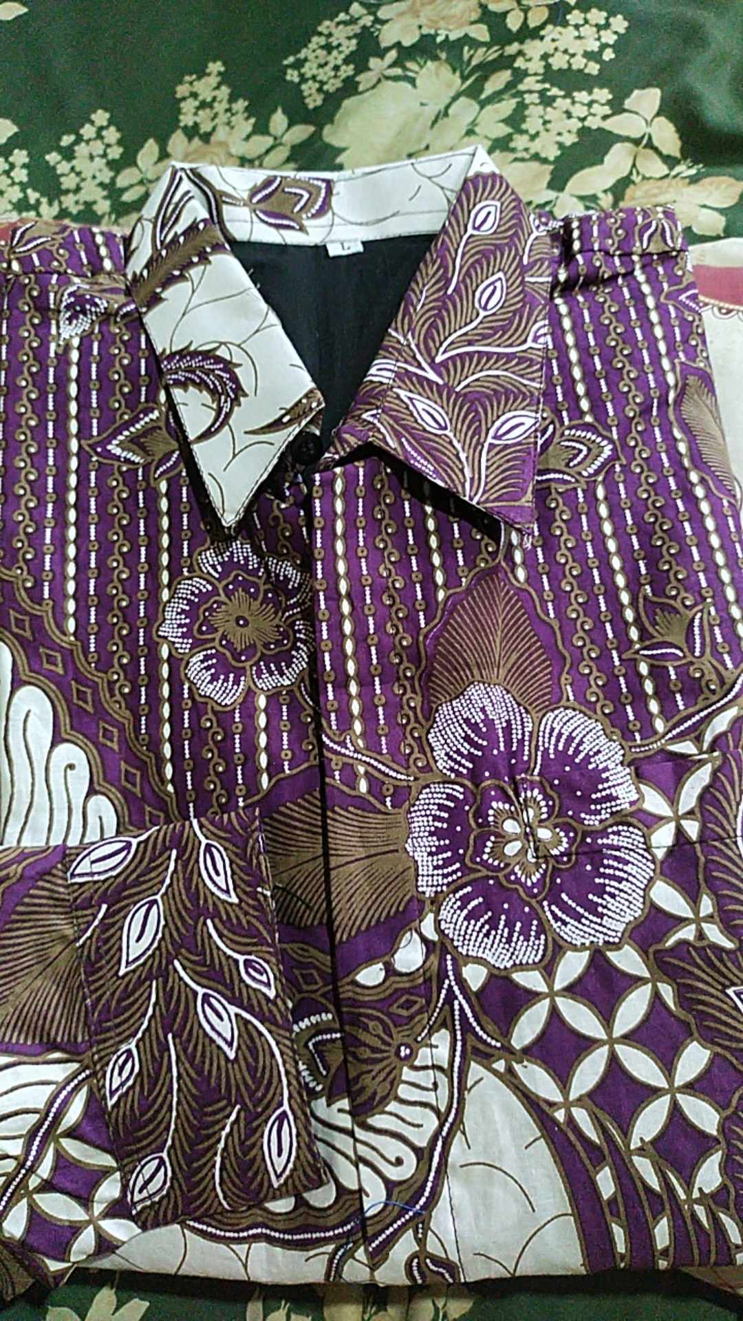 Joglo Ungu Martowiro Kemeja Batik Solo Pria Lengan Panjang Full Furing Atasan Premium Modern Dharma