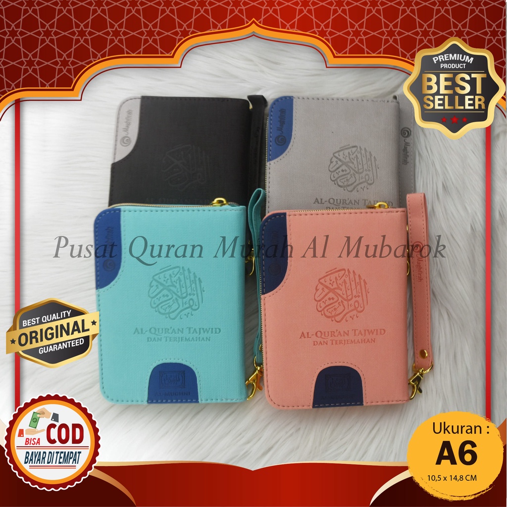 COD - Al Quran Tajwid Warna Dan Terjemahan Al Mughni A6 Cover Resleting Penerbit Maghfirah, Al Quran