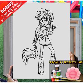 Kanvas Gambar My Little Pony Barbie Equestria 30x40 Cm Mel1161 Mewarnai Coloring Shopee Indonesia