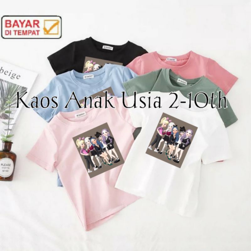 Baju Kaos Anak Perempuan 2-10 Tahun 5 Cewek Kaos Anak Cewek Baju Anak Anak murah Kaos Distro Anak Cewek