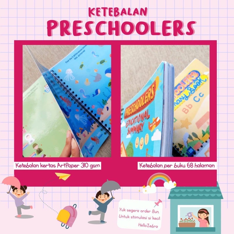 PRESCHOOLERS Summary And Educational BOOK - preschooler workbook - worksheet