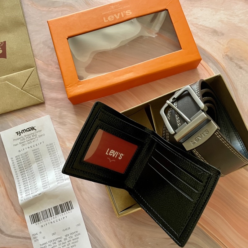 LEVIS LEVI’S WALLET &amp; BELT SET / LEVIS BELT &amp; WALLET SET / DOMPET LEVIS / SABUK LEVIS