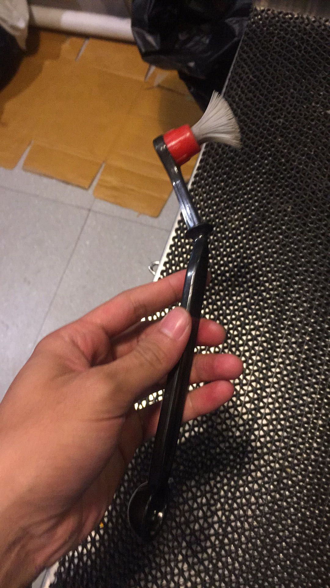 Dalinwell 2in1 Sikat Sendok Pembersih Mesin Kopi Espresso Nylon Brush [hitam]