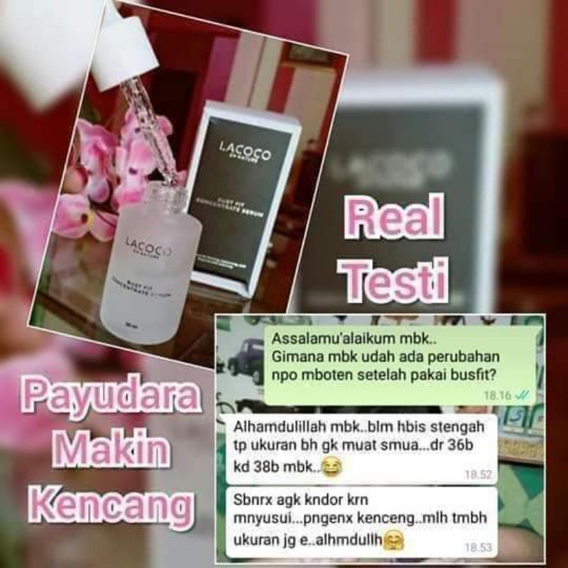 Lacoco Busfit /PEMBESAR PAYUDARA/SERUM PAYUDARA/PEMBESAR BOKONG PEMBESAR PANTAT,PAYUDARA KENDOR