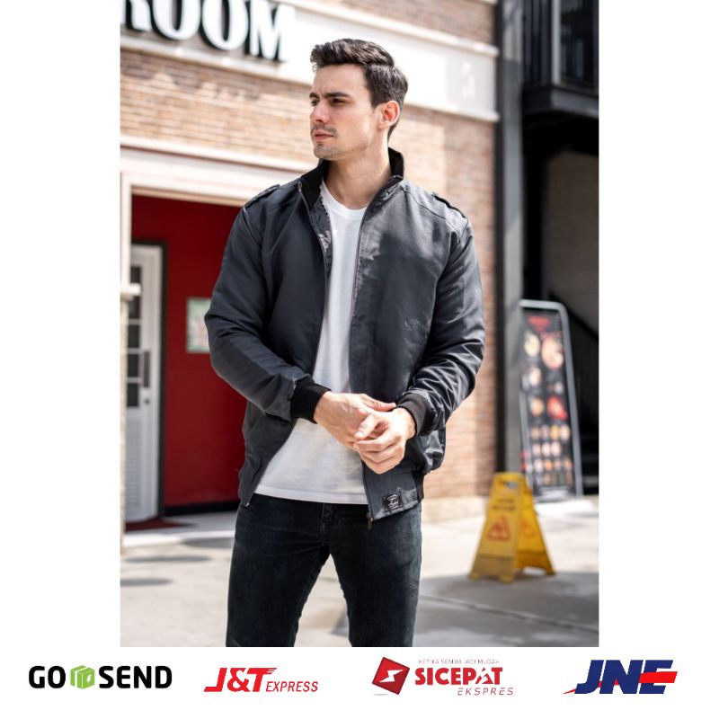 HEYLOOK ID - Jacket Harrington Black Jaket Pria Keren Distro Terbaru Dewasa Tebal Original 100% Wate