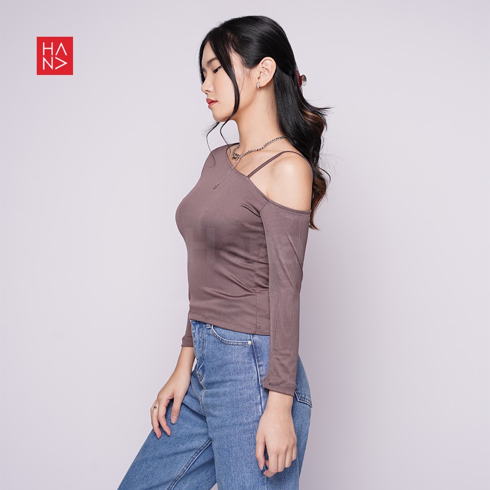 Hana Fashion - Lize Asymetric Top Long Sleeve / Baju Atasan Wanita Lengan Panjang Korean Style - TS436