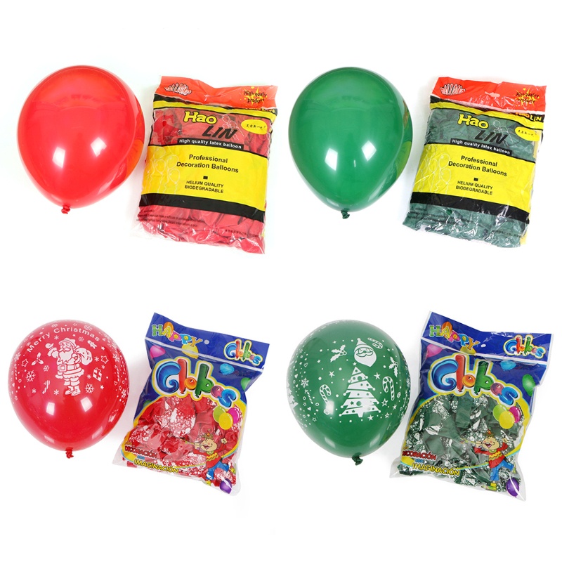 100 Pcs Ornamen Balon Natal Bahan Latex Untuk Pesta Ulang Tahun