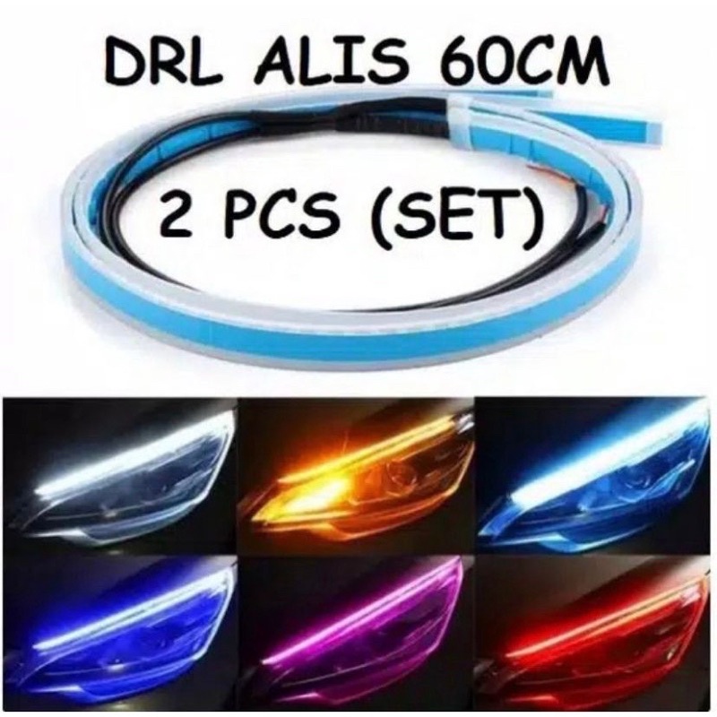 TERMURAHH !! LAMPU LED ALIS RUNNING SLIM 60CM ALIS DRL FLEKSIBEL 60CM SLIM WATERPROOF 12VOLT MOBIL MOTOR
