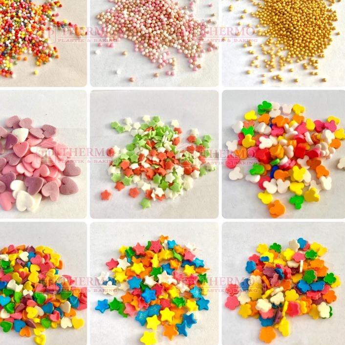 

Terdepan (50 gr) Sprinkle Spikel Trimit Confetti Conveti Springkel Hiasan Kue Tabur Love Star Micke
