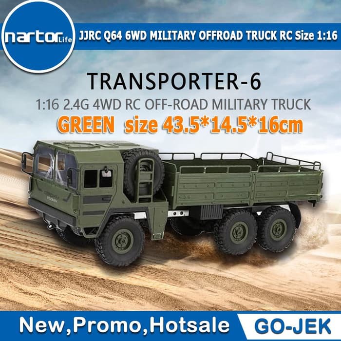 JJRC Q64 6WD MILITARY OFFROAD TRUCK RC Size 1 16