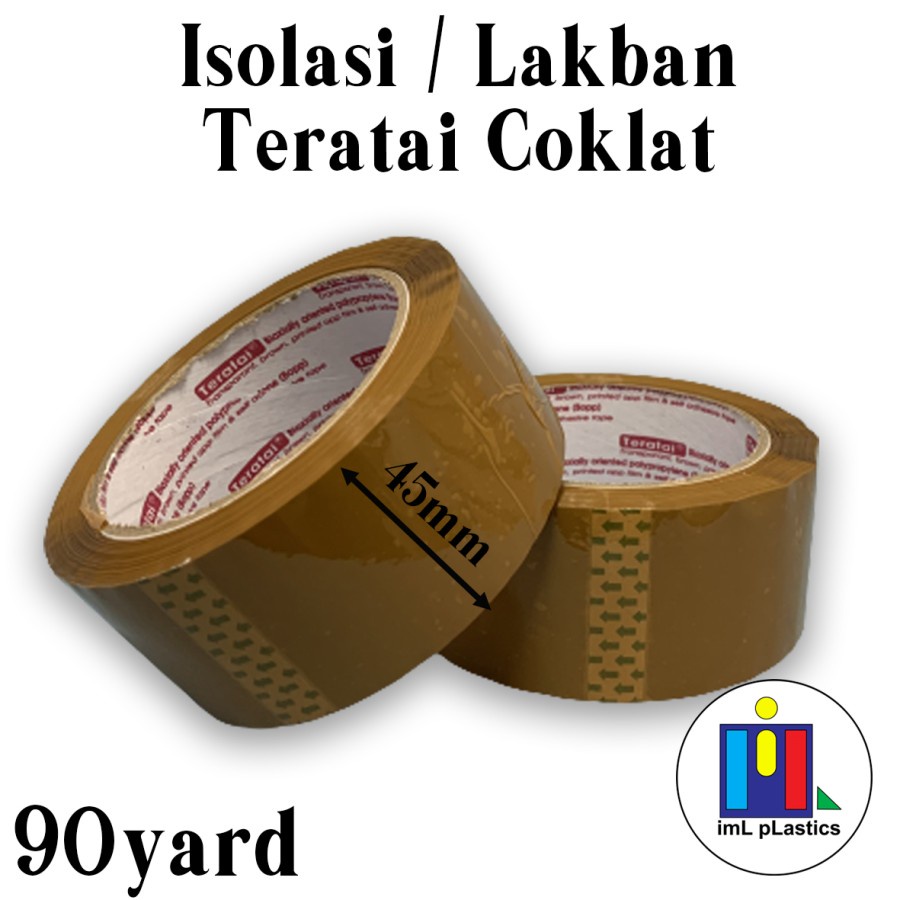 Lakban Isolasi COKLAT Teratai 45mm x 90yd - 1 pcs