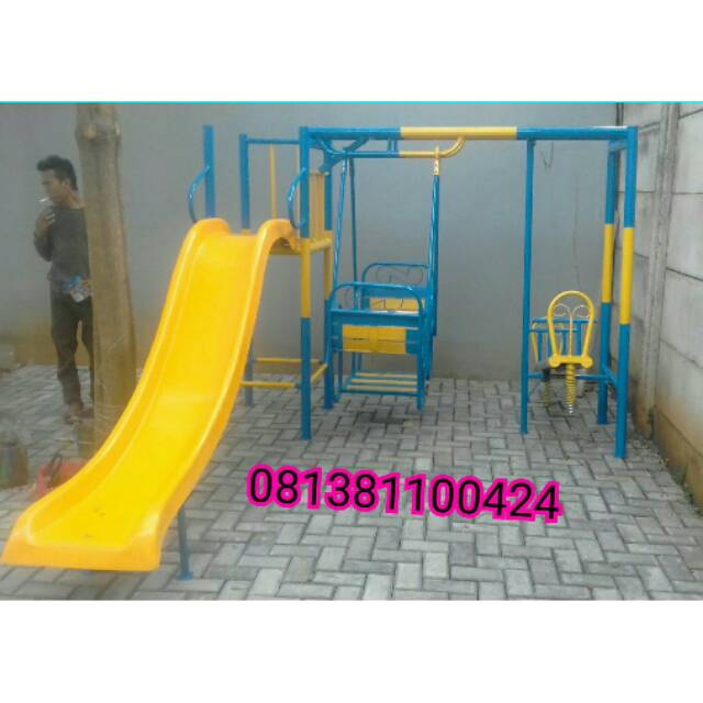 Playground set galvanis anti karat free ongkir jkt perosotan fiber ayunan besi jungkitan besi