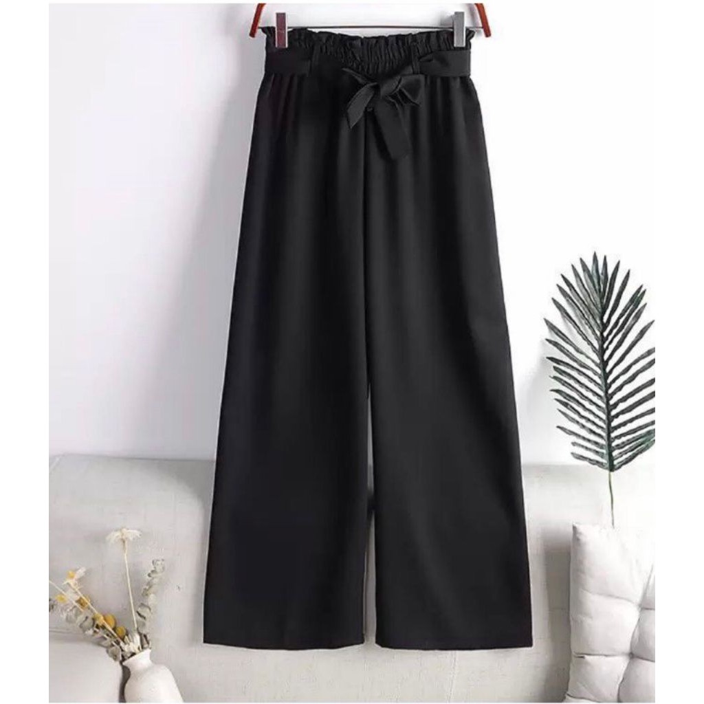 TERLARIS CELANA KULOT WOLFIS PREMIUM TALI PINGGANG | CELANA KEKIN | KULOT WOLFIS-HITAM