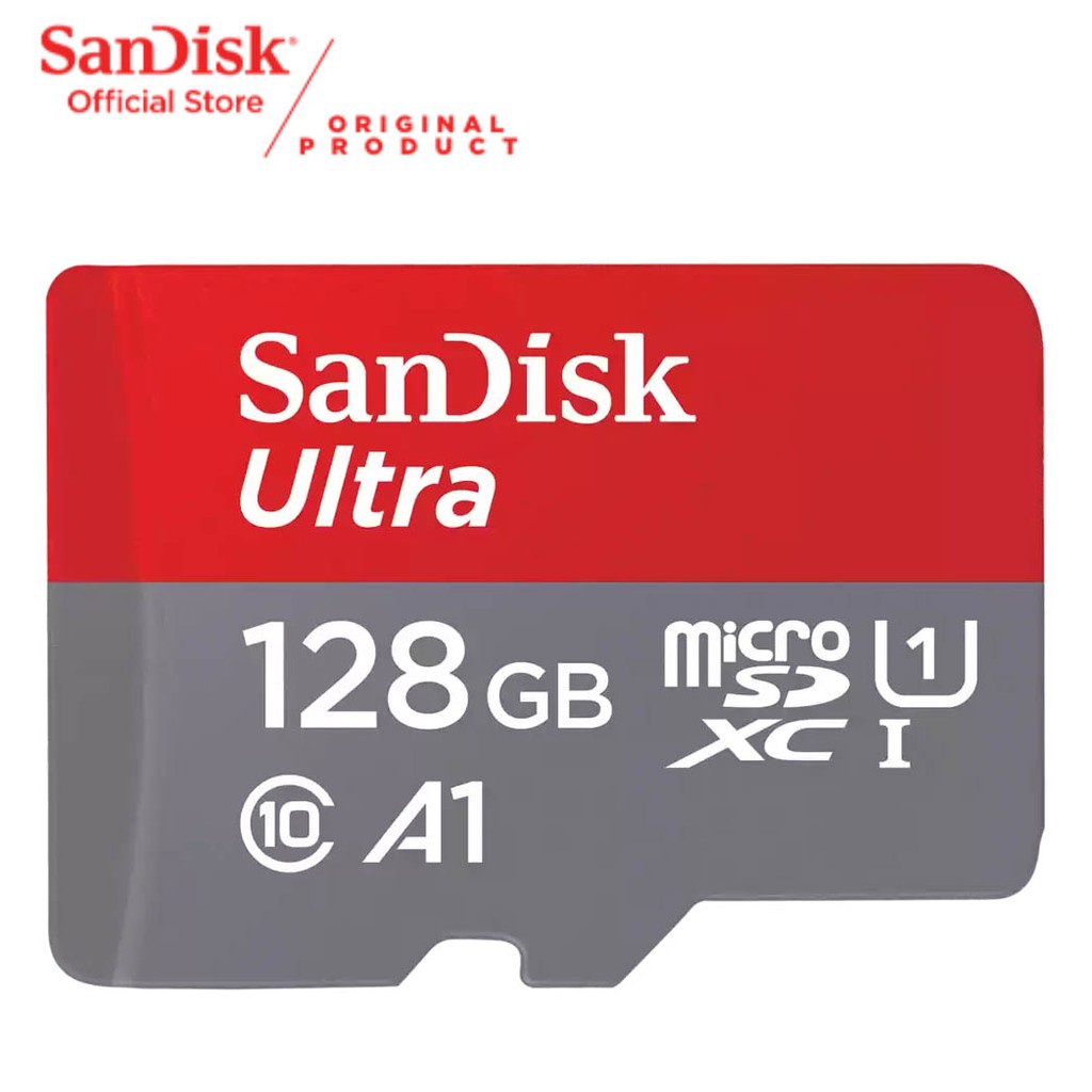 SanDisk Ultra MicroSDXC UHS-I 100 MBps 128 GB Memory Card Kartu SD A1