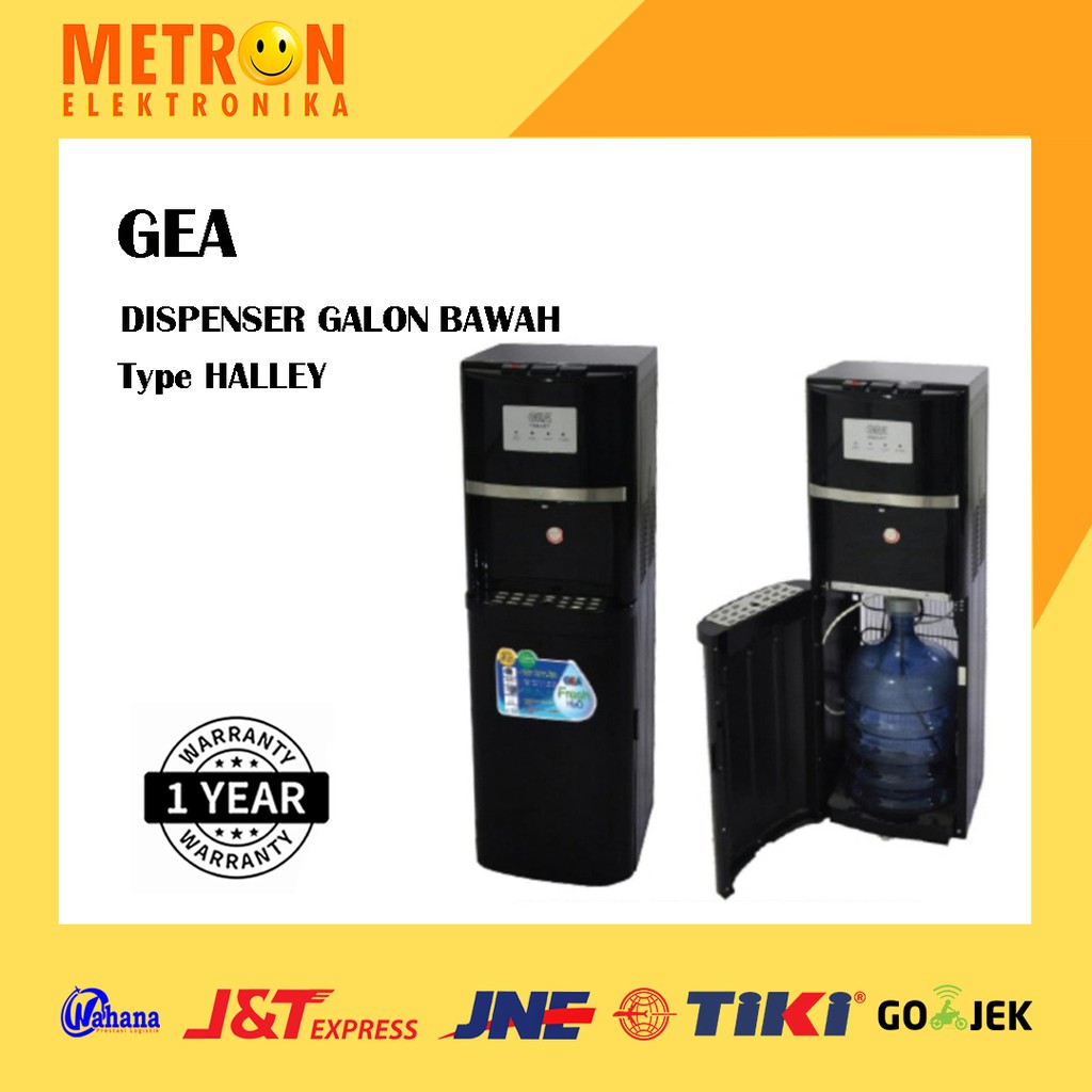 GEA HALLEY DISPENSER GALON BAWAH 3 TOMBOL PIPA STAINLESS