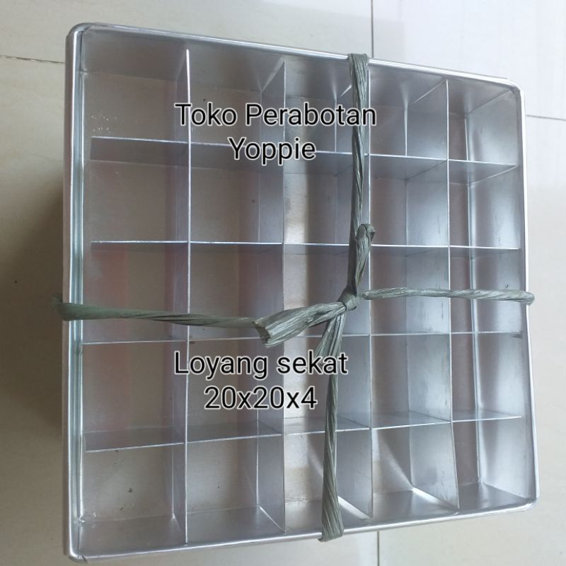 loyang brownies sekat 20x20x4,loyang kue bolu sekat,loyamg 20x20x4,loyang bolu sekat 20x20