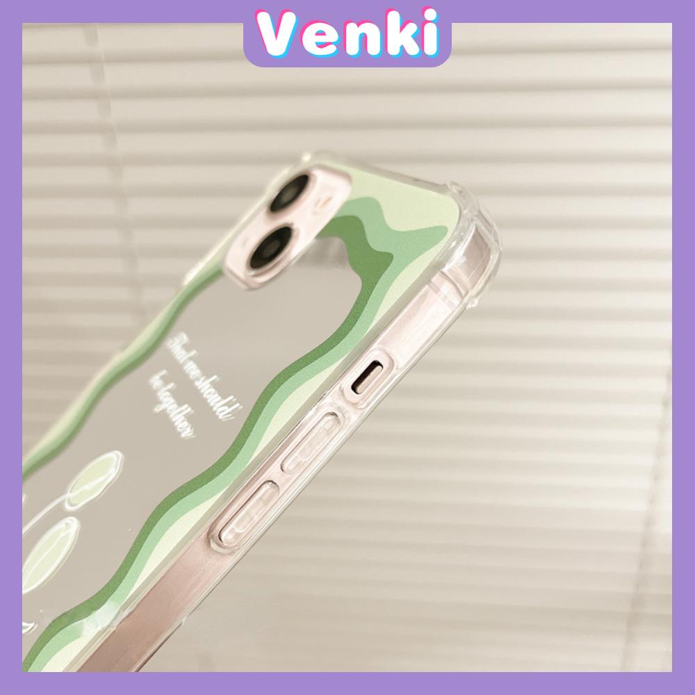 iPhone Case Acrylic Reflective Mirror Airbag Shockproof Protection Camera Green Tulip Flower Compatible with iPhone 11 iPhone 13 Pro Max iPhone 12 Pro Max iPhone 7 Plus iPhone xr