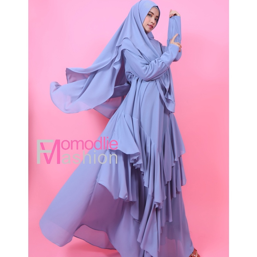 GAMIS BUSUI WARNA ABU ABU, GAMIS JUMBO, GAMIS SYARI MURAH, GAMIS PREMIUM CERUTTY BY MOMODLIE