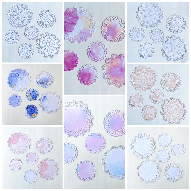

1set isi 6pc die cut motif for scrapbook journal journaling bujo circle motif