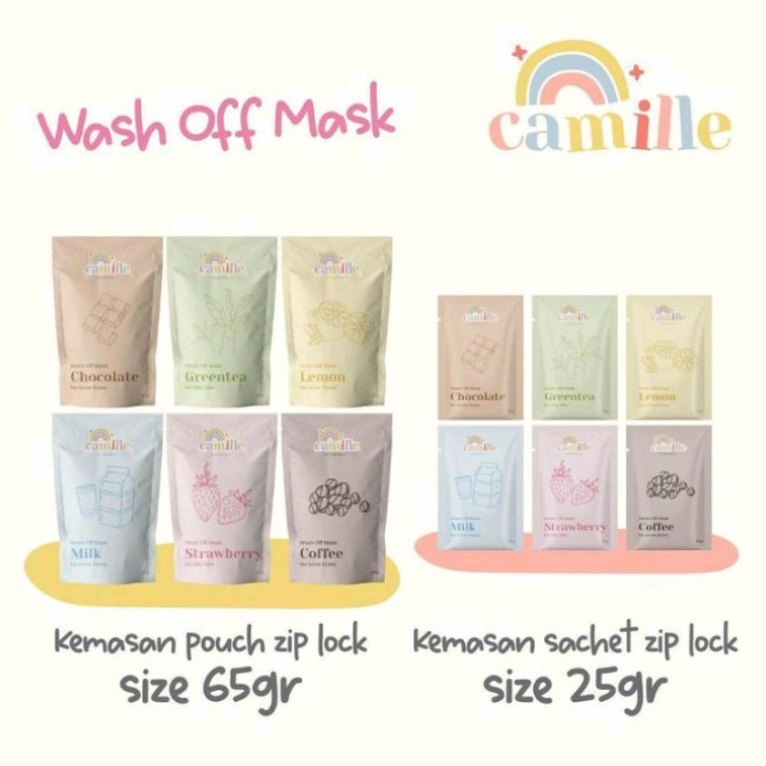 BPOM CAMILLE BEAUTY MASKER WASH OFF 25-65gr | MASKER CAMILLE | CAMILE BEAUTY MASKER CAMILLE