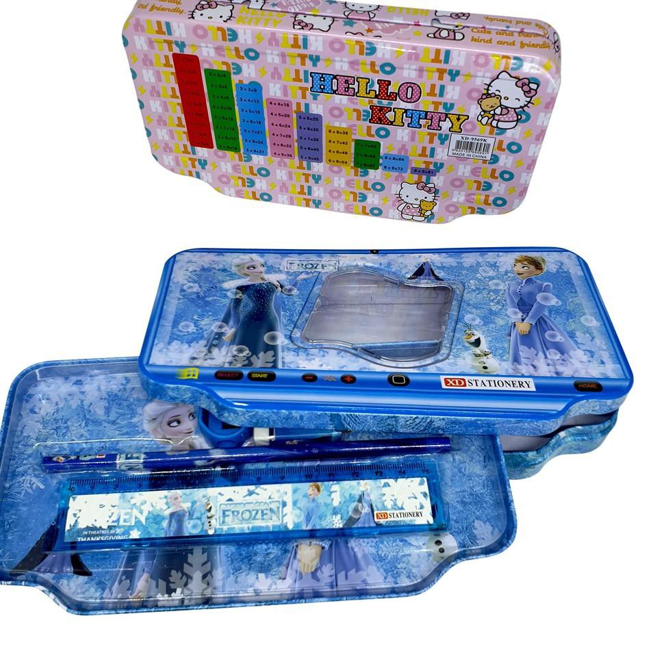 

STAR Tempat pensil kaleng jumbo model monitor isi paket alat tulis