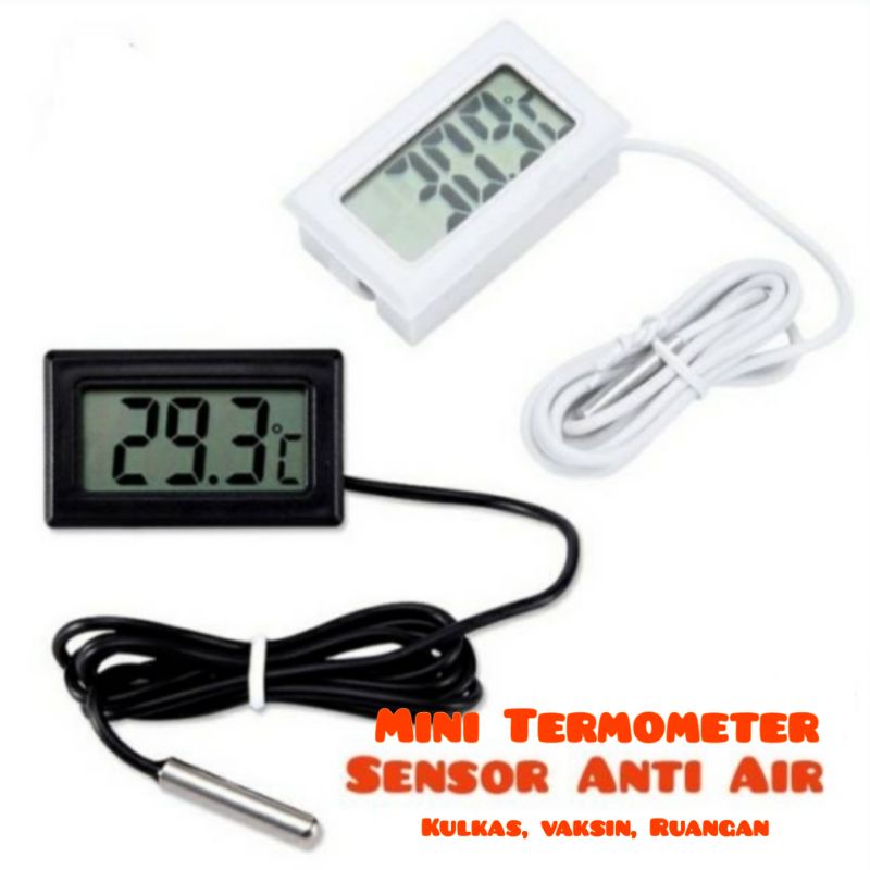 Mini Termometer Dengan Ujung Sensor Suhu Termometer Digital Vaksin Kulkas Ruangan