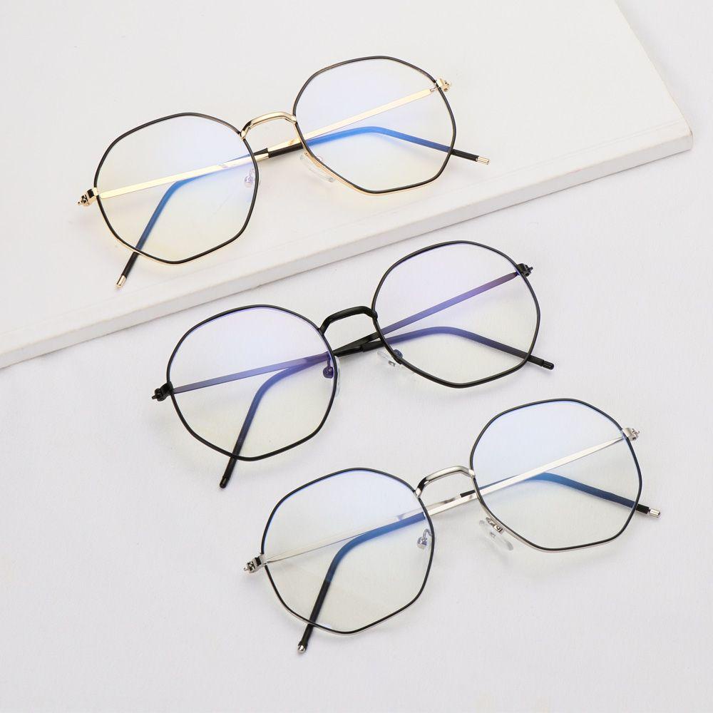 Kacamata Logam Populer Fashion Poligon Vintage Ultra Ringan Frame