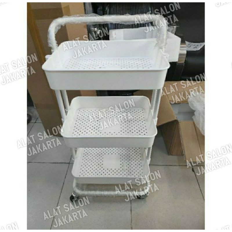 Rak Facial Trolley Salon plastik 3susun Trolley Facial Rak facial dorong salon pelastik Rak mesin