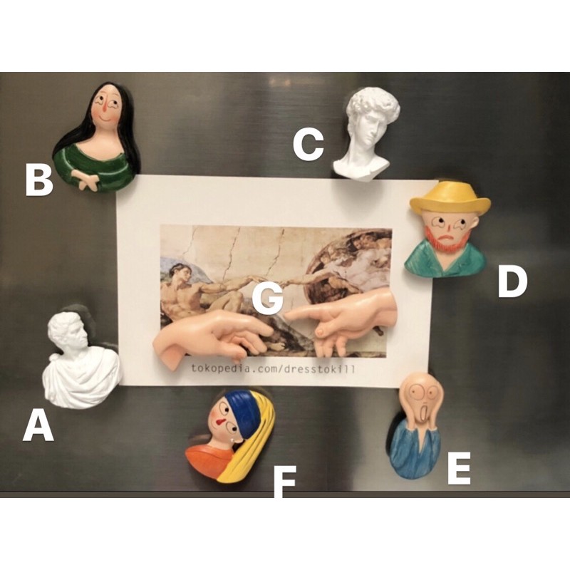 Tempelan kulkas magnet kulkas unik VAN GOGH