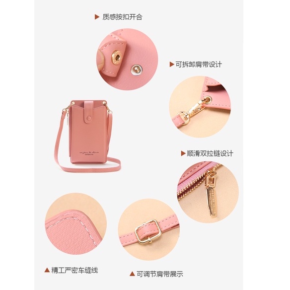 Tas Selempang Kulit Mini Wanita Dompet Cewek Tipis Tekstur Halus / Original Import /Jakarta COD - 359