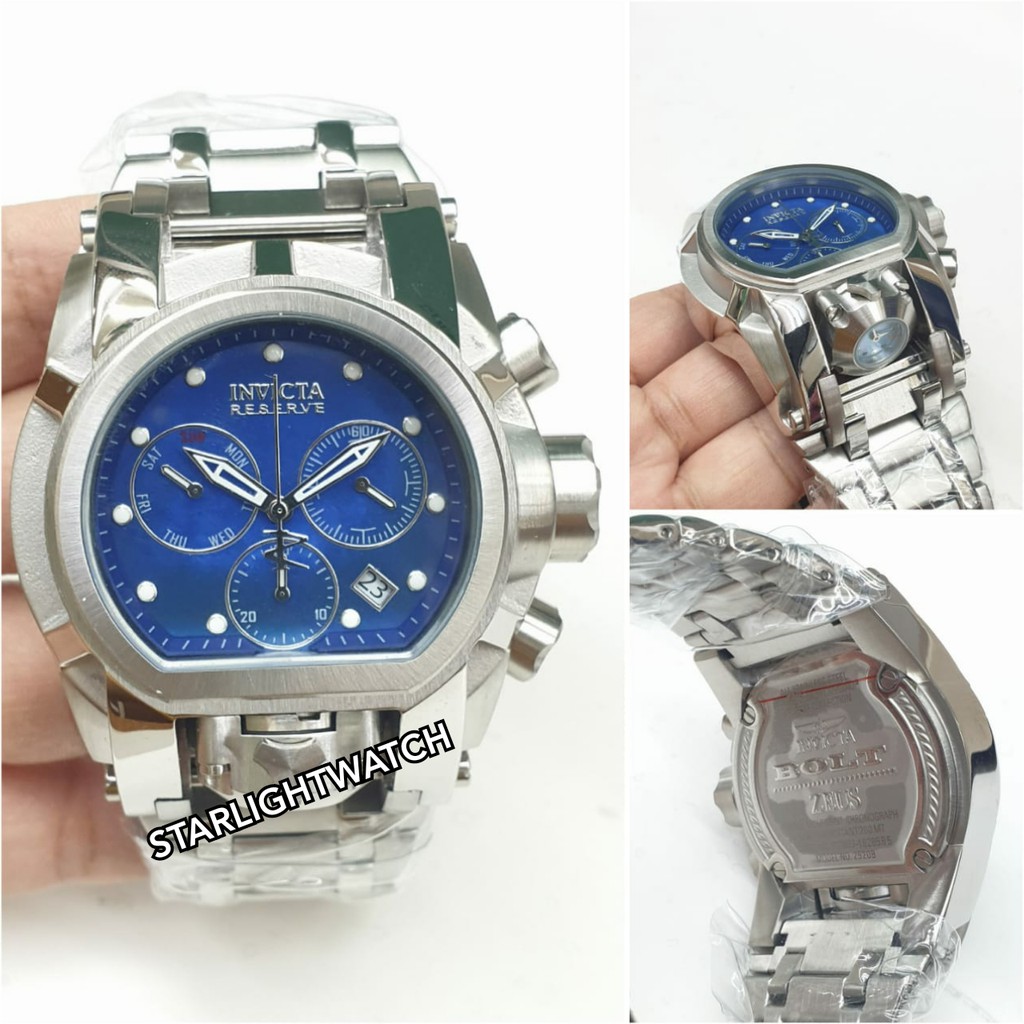 JAM TANGAN PRIA INVICTA DOUBLE TIME BATRE CHRONO RANTE SILVER