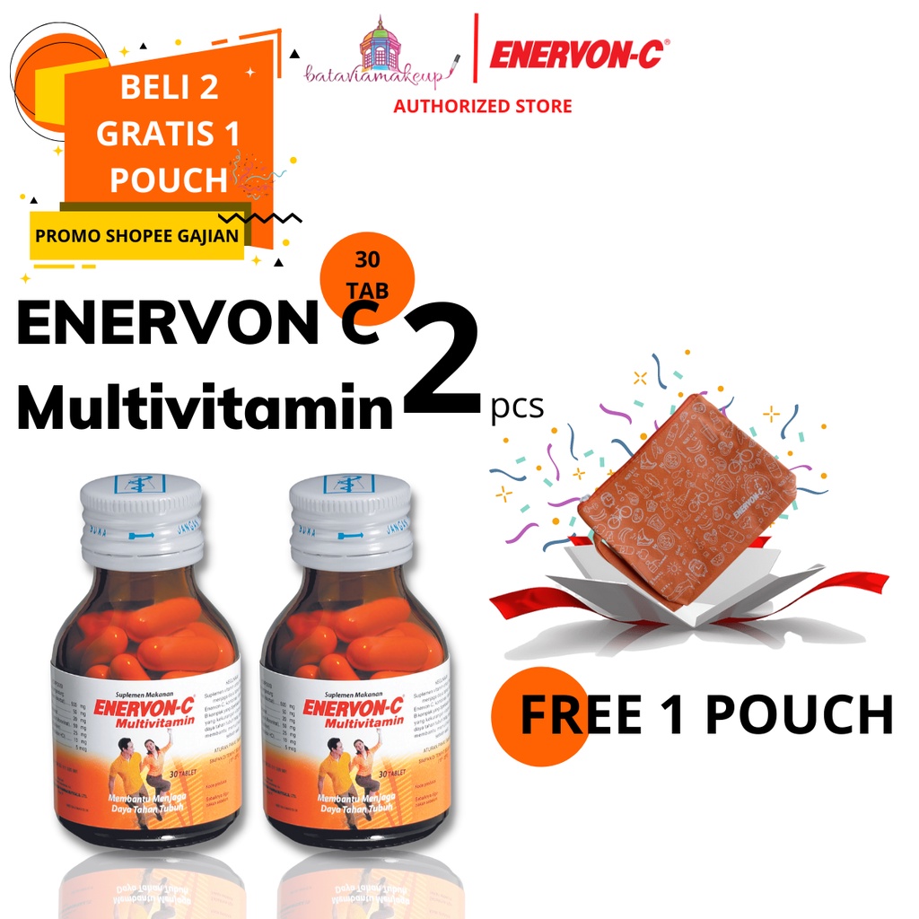 Enervon C Caplet 30's / Multivitamin / Tablet / Vitamin C / Suplemen / Daya Tahan Tubuh / Enervonce