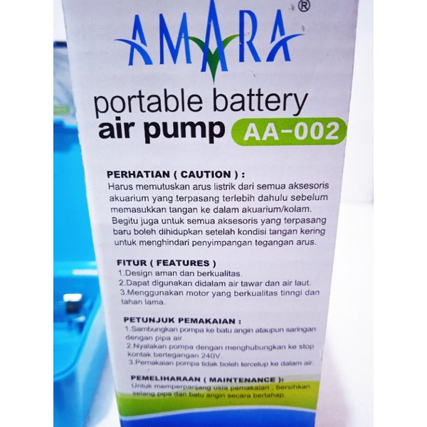 AMARA AA 002 AA-002 AA - 002 POMPA UDARA BATERY DC