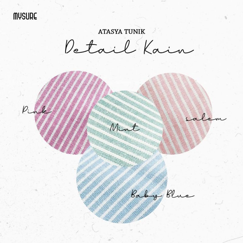 Atasan muslimah model tunik ruffle motif garis atasya tunik